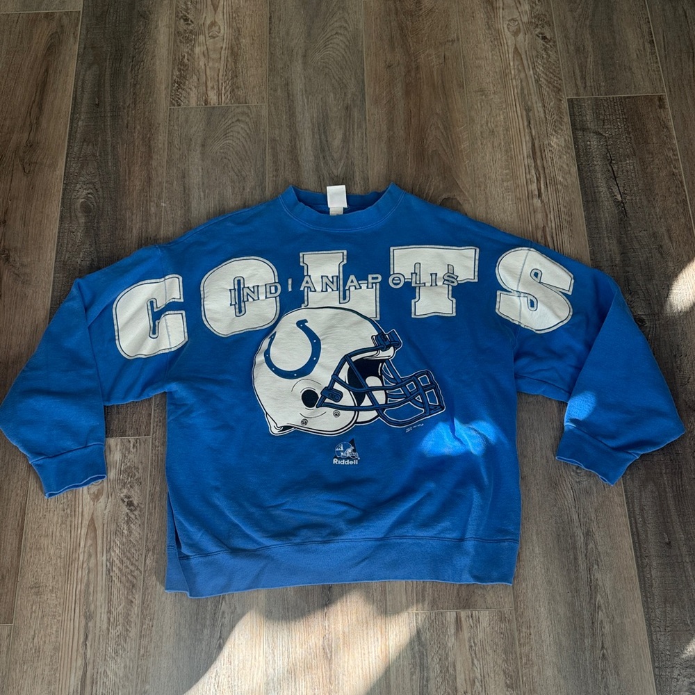 1997 Riddell Blue Indianapolis Colts Crewneck Sweater